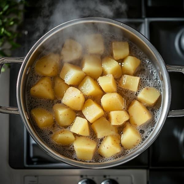 boiling potatoes
